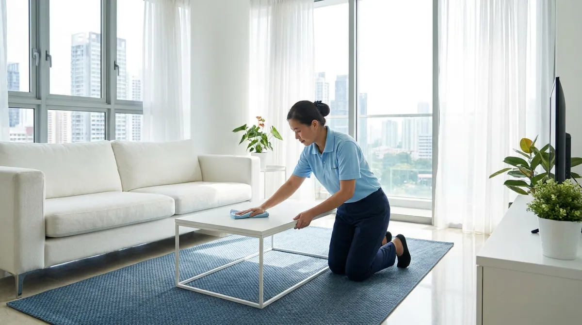 Cleaner disinfecting a surface