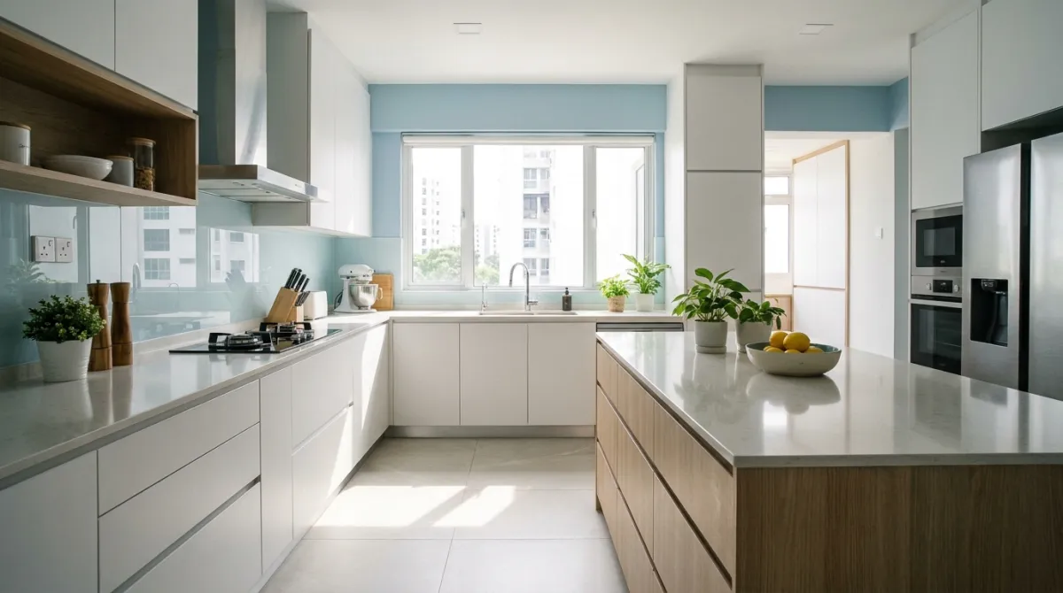 Kitchen cleaned after renovation
