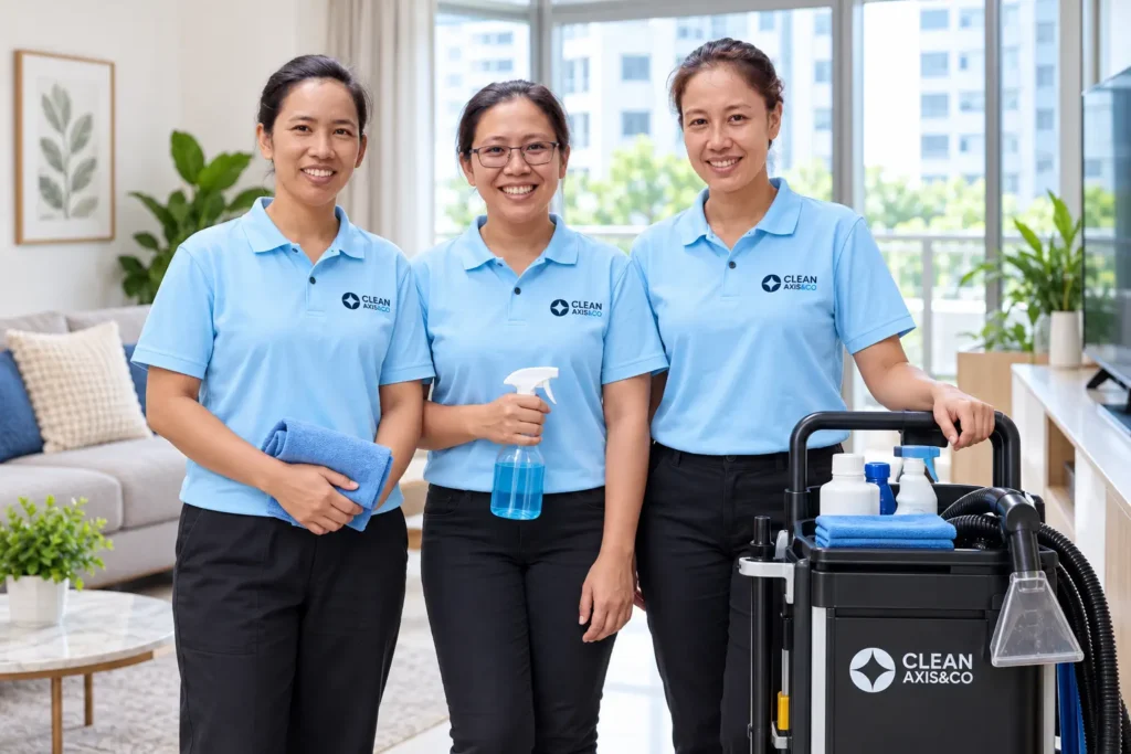 The CleanAxisCo cleaning team in Singapore